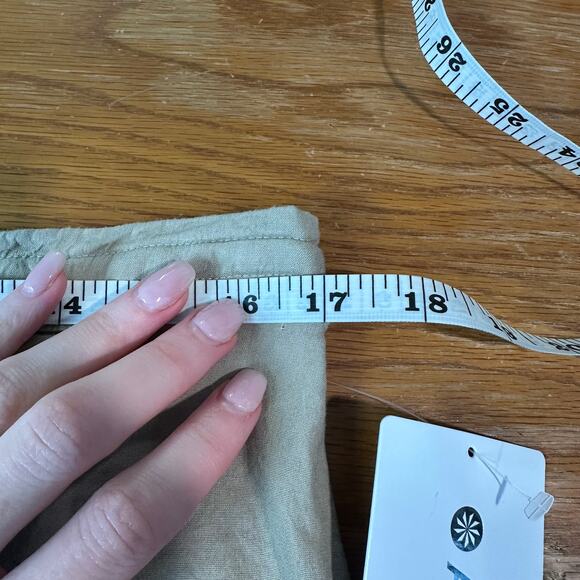 Athleta Paradise Straight Leg Cargo Pants Drawstring Waist Linen Blend Flax, NWT - Picture 12 of 14